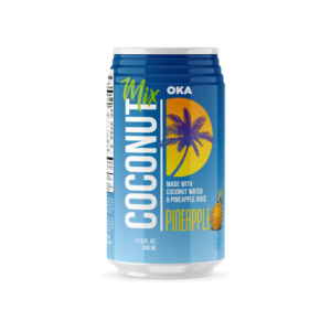 OKA Coconut Mix Pineapple. Made with coconut water and pineapple juice. 11.5oz