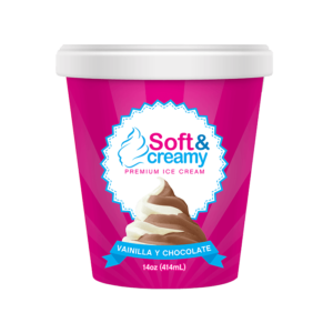 Soft and Creamy Premium Ice cream Vanilla and Chocolate 14 Oz