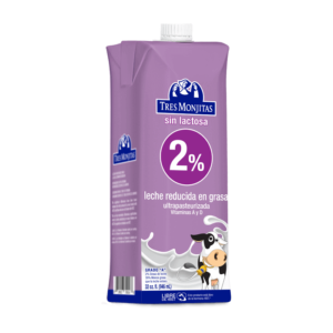 Tres Monjitas UHT 2% Milk Fat Lactose Free 32 Oz