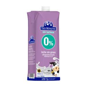 Tres Monjitas UHT 0% Milk Fat Lactose Free 32 Oz