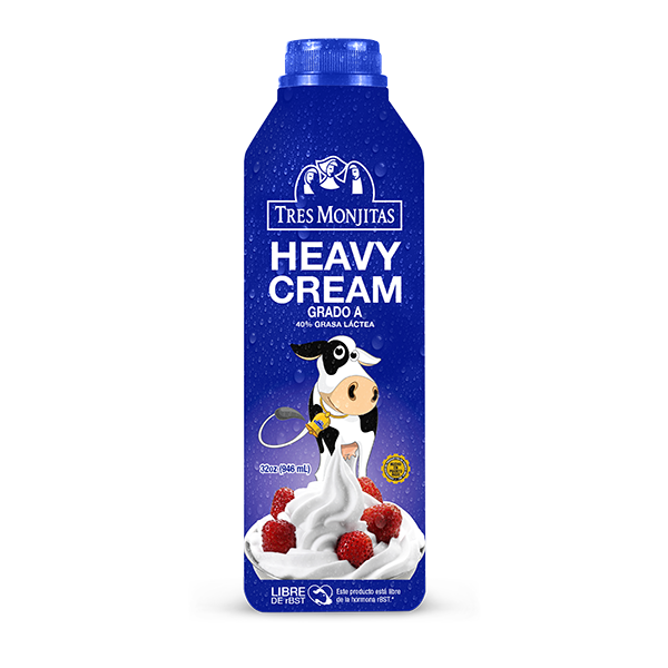 Tres Monjitas Heavy Cream 40% Milk Fat 32 Oz